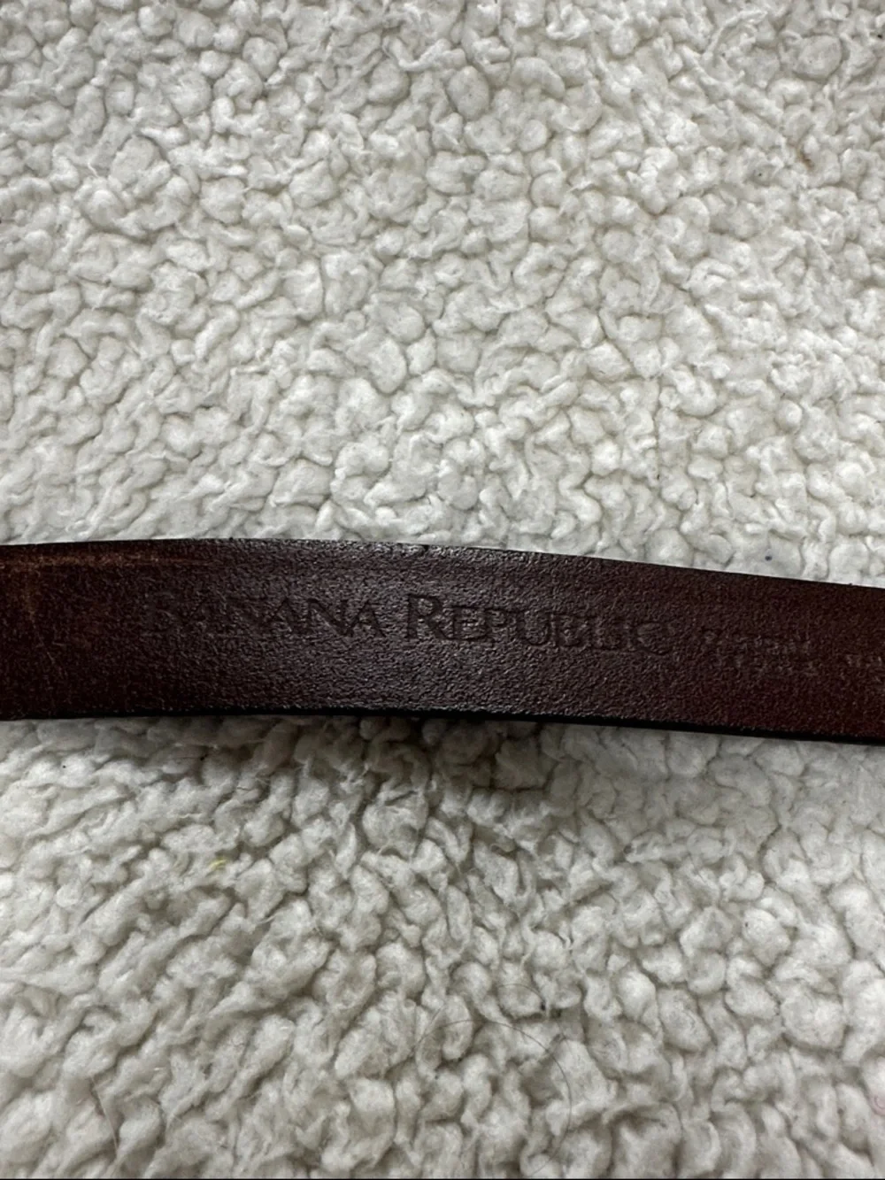 Banana Republic Men’s Slim Brown Italian Leather Belt, Brushed Silverr Buckle 36